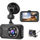 Touch Screen Dashboard Camera Front and Rear Dual Dash Cam with G-Sensor, Loop-Recording & Parking Mode