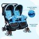 Baby Twins Buggy Stroller/Two Babies Pram/Kids/Infants/Toddlers of 0-2 Years with Swivel Wheel / 3 Point Safety Harness Belt/Multi Recline Position with Comfortable Seats Baby Twins Buggy Stroller/Two Babies Pram/Kids/Infants/Toddlers of 0-2 Years with Swivel Wheel / 3 Point Safety Harness Belt/Multi Recline Position with Comfortable Seats