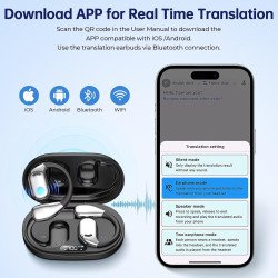 AI Translation Earbuds Real Time, 144 Language Translator Earbuds with APP Compatible with iOS & Android 
