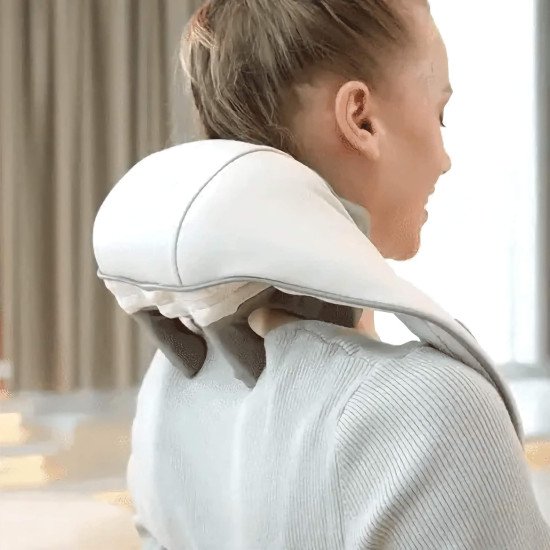 Neck & Shoulder Massager with Heat | Deep Tissue Therapy for Pain Relief & Relaxation – Cordless | Grey