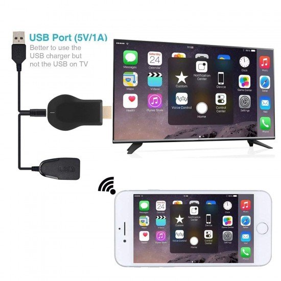 4K Screen Mirroring Miracast Receiver Dongle from Mobile or Tablet to TV or Projector Miracast Receiver Adapter Compatible with Android, Mac iOS, Windows (M9) 4K Screen Mirroring Miracast Receiver Dongle from Mobile or Tablet to TV or Projector Miracast Receiver Adapter Compatible with Android, Mac iOS, Windows (M9)
