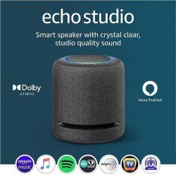 Amazon Echo Studio- Our best-sounding smart speaker ever - With Dolby Atmos, spatial audio processing technology, and Alexa  (Color May Vary)