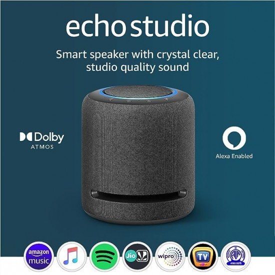 Amazon Echo Studio- Our best-sounding smart speaker ever - With Dolby Atmos, spatial audio processing technology, and Alexa (Color May Vary) Amazon Echo Studio- Our best-sounding smart speaker ever - With Dolby Atmos, spatial audio processing technology, and Alexa (Color May Vary)