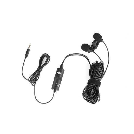 BOYA ByM1 Auxiliary Omnidirectional Lavalier Condenser Microphone with 20ft Audio Cable (Black)