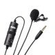 BOYA ByM1 Auxiliary Omnidirectional Lavalier Condenser Microphone with 20ft Audio Cable (Black)