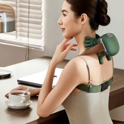 Heated Massager, Wireless Portable Shiatsu Neck and Back Massager, Electric Deep Tissue 4D Kneading Massage