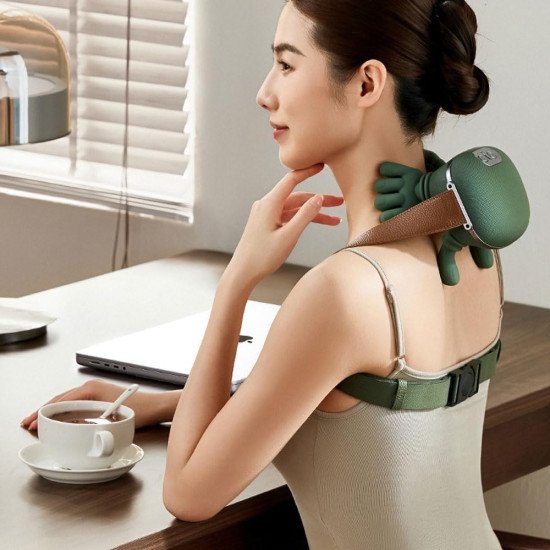 Heated Massager, Wireless Portable Shiatsu Neck and Back Massager, Electric Deep Tissue 4D Kneading Massage