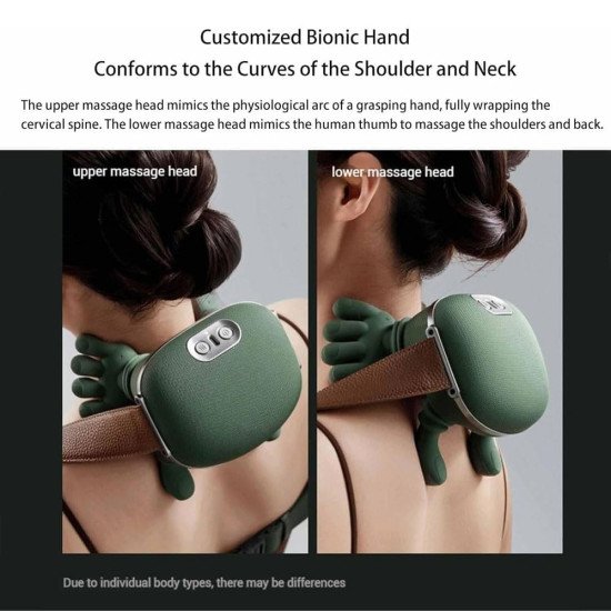 Heated Massager, Wireless Portable Shiatsu Neck and Back Massager, Electric Deep Tissue 4D Kneading Massage