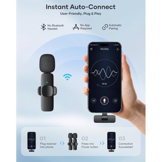 K9 Dual Wireless Microphone for All iso & Smartphones  