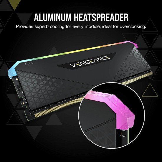 CORSAIR Vengeance RGB RS 32GB 2x16GB DDR4 3200MHz C16 16-20-20-38 Black Heatspreader Desktop Gaming Memory CORSAIR Vengeance RGB RS 32GB 2x16GB DDR4 3200MHz C16 16-20-20-38 Black Heatspreader Desktop Gaming Memory
