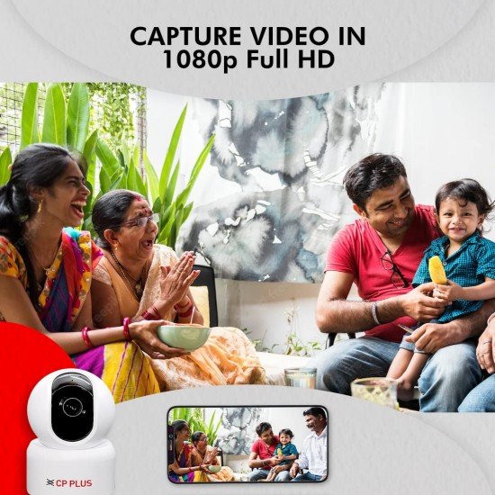 CP PLUS 2MP Full HD Smart Wi-Fi CCTV Home Security Camera | 360° with Pan Tilt | View & Talk | Motion Alert | Night Vision | SD Card (Upto 128 GB), Alexa & Google Support | IR Distance 10mtr | CP-E25A CP PLUS 2MP Full HD Smart Wi-Fi CCTV Home Security Camera | 360° with Pan Tilt | View & Talk | Motion Alert | Night Vision | SD Card (Upto 128 GB), Alexa & Google Support | IR Distance 10mtr | CP-E25A