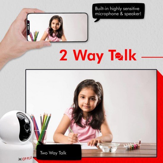 CP PLUS 2MP Full HD Smart Wi-Fi CCTV Home Security Camera | 360° with Pan Tilt | View & Talk | Motion Alert | Night Vision | SD Card (Upto 128 GB), Alexa & Google Support | IR Distance 10mtr | CP-E25A CP PLUS 2MP Full HD Smart Wi-Fi CCTV Home Security Camera | 360° with Pan Tilt | View & Talk | Motion Alert | Night Vision | SD Card (Upto 128 GB), Alexa & Google Support | IR Distance 10mtr | CP-E25A