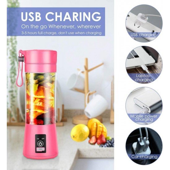 Portable Blender 6 Blades Portable Electric USB Juicer Blender (Color May Vary) Portable Blender 6 Blades Portable Electric USB Juicer Blender (Color May Vary)