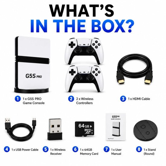 GS5 Pro 4K Retro Video Game Console for TV  