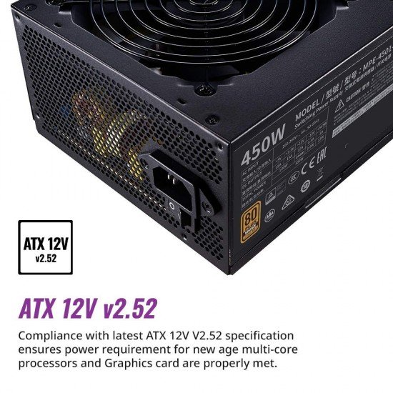 Cooler Master MWE 450 Bronze V2 Power Supply - Non-Modular Cooler Master MWE 450 Bronze V2 Power Supply - Non-Modular