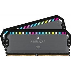 Corsair Dominator Platinum RGB DDR5 32GB (2x16GB) 5200MHz C40 AMD Optimized Desktop Memory (12 Ultra-Bright CAPELLIX RGB LEDs, Patented CORSAIR DHX Cooling, Custom AMD® Expo Profiles) Cool Gray