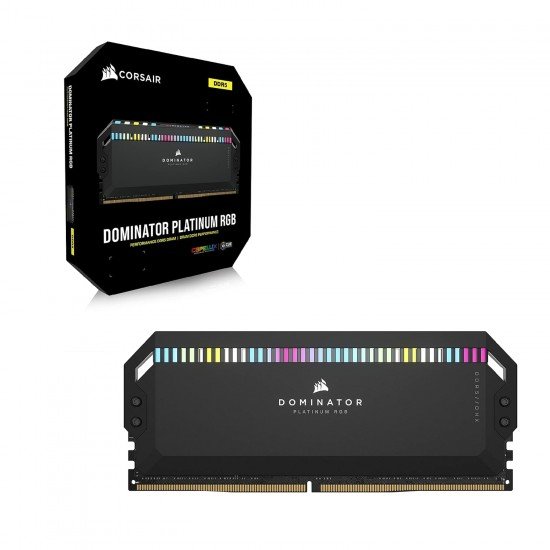 Corsair Dominator Platinum RGB DDR5 32GB (2x16GB) 6000MHz C36 Intel Optimized Desktop Memory (Onboard Voltage Regulation, Patented CORSAIR DHX Cooling, 12 Ultra-Bright CAPELLIX RGB LEDs) Black Corsair Dominator Platinum RGB DDR5 32GB (2x16GB) 6000MHz C36 Intel Optimized Desktop Memory (Onboard Voltage Regulation, Patented CORSAIR DHX Cooling, 12 Ultra-Bright CAPELLIX RGB LEDs) Black
