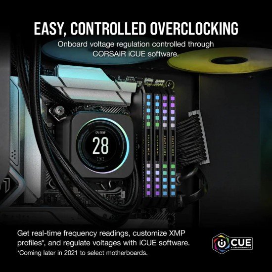 Corsair Dominator Platinum RGB DDR5 32GB (2x16GB) DDR5 7000 MHz C34 Intel Optimised Desktop Memory (Onboard Voltage Regulation, Patented CORSAIR DHX Cooling, 12 Ultra-Bright CAPELLIX RGB LEDs) Black Corsair Dominator Platinum RGB DDR5 32GB (2x16GB) DDR5 7000 MHz C34 Intel Optimised Desktop Memory (Onboard Voltage Regulation, Patented CORSAIR DHX Cooling, 12 Ultra-Bright CAPELLIX RGB LEDs) Black