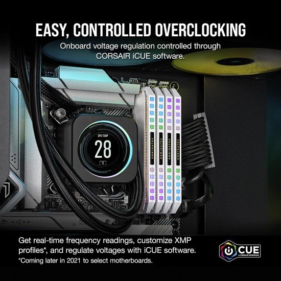 Corsair Dominator Platinum RGB DDR5 64GB (2x32GB) DDR5 5600MHz C40 Intel Optimised Desktop Memory (Onboard Voltage Regulation, Patented CORSAIR DHX Cooling, 12 Ultra-Bright CAPELLIX RGB LEDs) Black Corsair Dominator Platinum RGB DDR5 64GB (2x32GB) DDR5 5600MHz C40 Intel Optimised Desktop Memory (Onboard Voltage Regulation, Patented CORSAIR DHX Cooling, 12 Ultra-Bright CAPELLIX RGB LEDs) Black