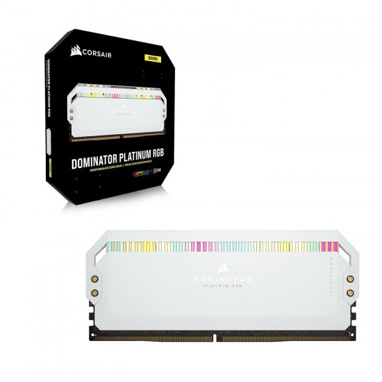 Corsair Dominator Platinum RGB DDR5 64GB (2x32GB) DDR5 5600MHz C40 Intel Optimised Desktop Memory (Onboard Voltage Regulation, Patented CORSAIR DHX Cooling, 12 Ultra-Bright CAPELLIX RGB LEDs) Black Corsair Dominator Platinum RGB DDR5 64GB (2x32GB) DDR5 5600MHz C40 Intel Optimised Desktop Memory (Onboard Voltage Regulation, Patented CORSAIR DHX Cooling, 12 Ultra-Bright CAPELLIX RGB LEDs) Black