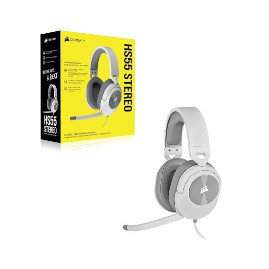Corsair HS55 Stereo Gaming Wired On Ear Headset (Leatherette Memory Foam Ear Pads, Lightweight Construction, Omni-Directional Microphone, Multi-Platform Compatibility Included Y-Cable Adapter) Corsair HS55 Stereo Gaming Wired On Ear Headset (Leatherette Memory Foam Ear Pads, Lightweight Construction, Omni-Directional Microphone, Multi-Platform Compatibility Included Y-Cable Adapter)