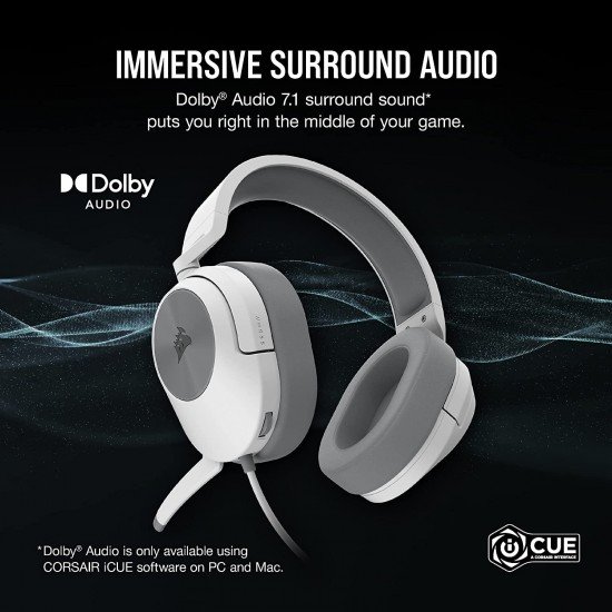Corsair HS55 Surround Wired Gaming On Ear Headset (Leatherette Memory Foam Ear Pads, Dolby Audio 7.1 Surround Sound on PC and Mac, Lightweight, Omni-Directional Microphone, Multi-Platform) Corsair HS55 Surround Wired Gaming On Ear Headset (Leatherette Memory Foam Ear Pads, Dolby Audio 7.1 Surround Sound on PC and Mac, Lightweight, Omni-Directional Microphone, Multi-Platform)