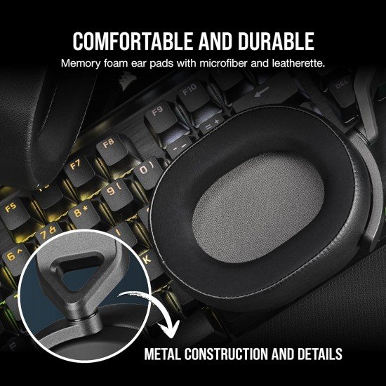 Corsair HS65 Surround Wired Gaming On Ear Headset (Leatherette Memory Foam Ear Pads, Dolby Audio 7.1 Surround Sound on PC and Mac, SonarWorks SoundID Technology, Multi-Platform Compatibility) Corsair HS65 Surround Wired Gaming On Ear Headset (Leatherette Memory Foam Ear Pads, Dolby Audio 7.1 Surround Sound on PC and Mac, SonarWorks SoundID Technology, Multi-Platform Compatibility)