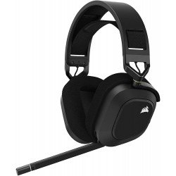 Corsair HS80 RGB Wireless Premium Gaming On Ear Headset with Dolby Atmos Audio (Low-Latency, Omni-Directional Microphone, 60ft Range, Up to 20 Hours Battery Life, PS5/PS4 Wireless Compatibility) Black