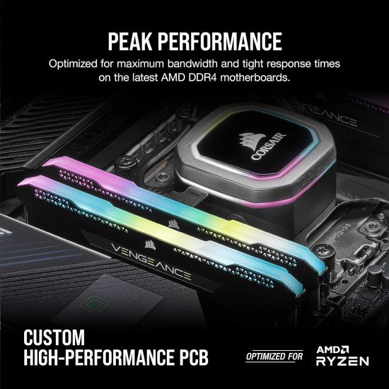 Corsair Vengeance RGB Pro SL 32GB (2x16GB) DDR4 3600 (PC4-28800) C18 1.35V Optimized for AMD Ryzen - Black (CMH32GX4M2Z3600C18) Corsair Vengeance RGB Pro SL 32GB (2x16GB) DDR4 3600 (PC4-28800) C18 1.35V Optimized for AMD Ryzen - Black (CMH32GX4M2Z3600C18)