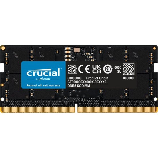 Crucial RAM 16GB DDR5 4800MHz CL40 Desktop Memory CT16G48C40U5 Black Crucial RAM 16GB DDR5 4800MHz CL40 Desktop Memory CT16G48C40U5 Black