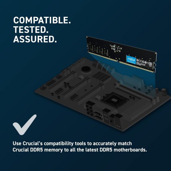 Crucial RAM 16GB DDR5 4800MHz CL40 Desktop Memory CT16G48C40U5 Black Crucial RAM 16GB DDR5 4800MHz CL40 Desktop Memory CT16G48C40U5 Black