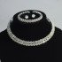 Crystal Rhinestone Choker Necklace, Bracelet and Earrings Set  
