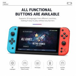 G90 7 Inch Full HD Screen Video Game 21+ Emulator Professional Game Chip 64Gb Pre-Loaded Wireless Gaming Controller Handheld Console