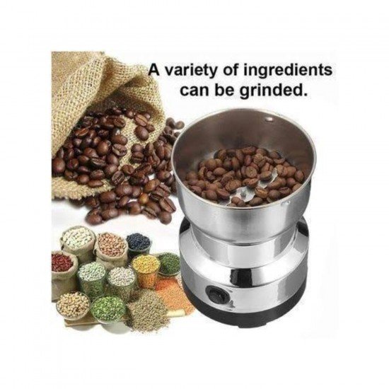 Stainless Steel Nima Multifunctional Grinder Smash Machine Coffee Beans Electric Spices Grinder and Coffee Maker Household Electric Mixer Grinder (300 Ml Jar) (NOT Use Liquid)