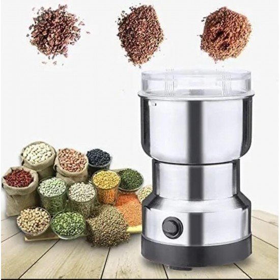 Stainless Steel Nima Multifunctional Grinder Smash Machine Coffee Beans Electric Spices Grinder and Coffee Maker Household Electric Mixer Grinder (300 Ml Jar) (NOT Use Liquid)