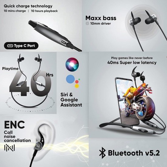 EKKO Unplug N03 - Neckband with ENC Call Noise Cancellation, Playback time Upto 15 Hours, Siri & Google Assistant Activate EKKO Unplug N03 - Neckband with ENC Call Noise Cancellation, Playback time Upto 15 Hours, Siri & Google Assistant Activate