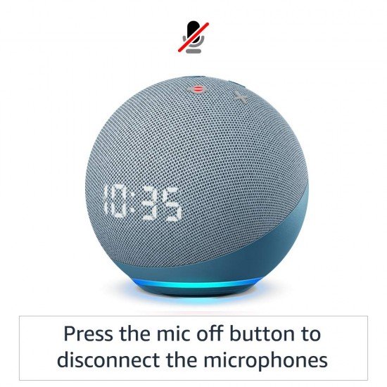 Echo Dot 4th Gen with clock | Smart speaker with powerful bass, LED display and Alexa Echo Dot 4th Gen with clock | Smart speaker with powerful bass, LED display and Alexa