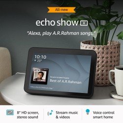 Echo Show 8 (2nd Gen) - Smart speaker with 8" HD screen, stereo sound & hands-free entertainment with Alexa