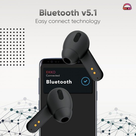 Ekko Earbeats T04 Bluetooth Truly Wireless in Ear Earbuds with ENC Call Noise Cancellation, Siri & Google Assistant Activate Ekko Earbeats T04 Bluetooth Truly Wireless in Ear Earbuds with ENC Call Noise Cancellation, Siri & Google Assistant Activate