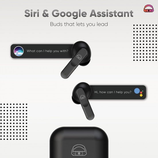 Ekko Earbeats T04 Bluetooth Truly Wireless in Ear Earbuds with ENC Call Noise Cancellation, Siri & Google Assistant Activate Ekko Earbeats T04 Bluetooth Truly Wireless in Ear Earbuds with ENC Call Noise Cancellation, Siri & Google Assistant Activate