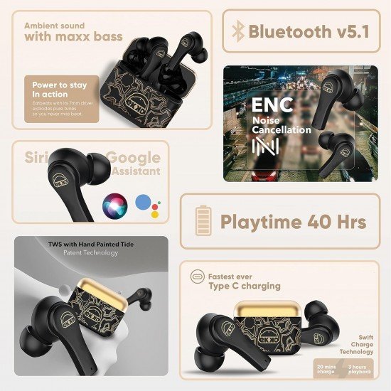 Ekko Earbeats T08 Bluetooth Truly Wireless in Ear Earbuds with mic, Siri/Google assistant Ekko Earbeats T08 Bluetooth Truly Wireless in Ear Earbuds with mic, Siri/Google assistant