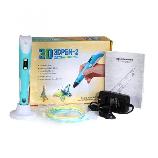 3D Pen-2 Professional 3D Printing Drawing Pen with 3 x 1.75mm ABS/PLA Filament for Creative Modelling and Education (Pack of 1) 3D Pen-2 Professional 3D Printing Drawing Pen with 3 x 1.75mm ABS/PLA Filament for Creative Modelling and Education (Pack of 1)