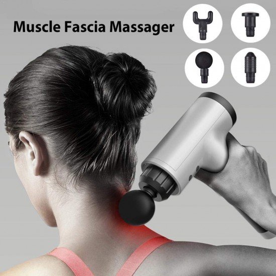 FineDine Premium Muscle Body Massager Gun with 6-speed, for Pain and Stress Relief with 4 Massage Head, Battery Powered (1-pack) FineDine Premium Muscle Body Massager Gun with 6-speed, for Pain and Stress Relief with 4 Massage Head, Battery Powered (1-pack)