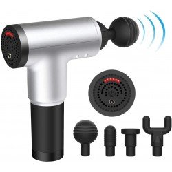 FineDine Premium Muscle Body Massager Gun with 6-speed, for Pain and Stress Relief with 4 Massage Head, Battery Powered (1-pack)