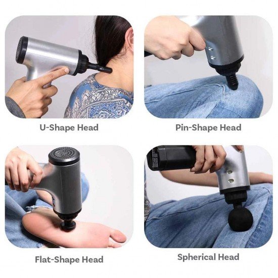 FineDine Premium Muscle Body Massager Gun with 6-speed, for Pain and Stress Relief with 4 Massage Head, Battery Powered (1-pack) FineDine Premium Muscle Body Massager Gun with 6-speed, for Pain and Stress Relief with 4 Massage Head, Battery Powered (1-pack)