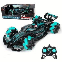 F1 Super Drifter Car Toy, 2.4GHZ Remote Control Car, USB with Rechargeable Battery, Steam Jet Exhaust Car with 360 Degree Rotation Light and Sound Car Toy for 4+ Years Kids, Boys, Girls