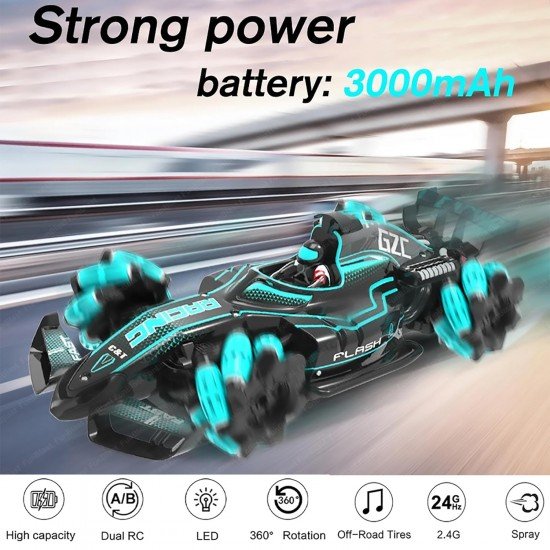 F1 Super Drifter Car Toy, 2.4GHZ Remote Control Car, USB with Rechargeable Battery, Steam Jet Exhaust Car with 360 Degree Rotation Light and Sound Car Toy for 4+ Years Kids, Boys, Girls F1 Super Drifter Car Toy, 2.4GHZ Remote Control Car, USB with Rechargeable Battery, Steam Jet Exhaust Car with 360 Degree Rotation Light and Sound Car Toy for 4+ Years Kids, Boys, Girls