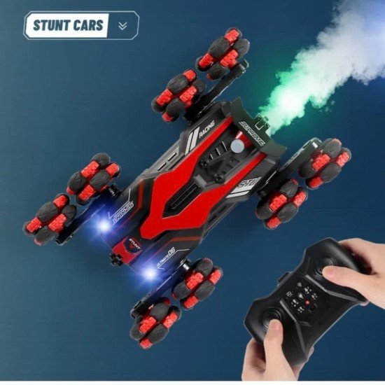 Toys Remote Control Car, Rotating Eight Wheel Drift Spray Stunt Car (Color As Per Availabilty of Stock) 