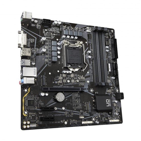 GIGABYTE B560M DS3H V2 (LGA 1200/ Intel/ B560/ Micro-ATX/Dual M.2/ PCIe 4.0/ USB 3.2 Gen1/ GbE LAN/Motherboard), DDR4 GIGABYTE B560M DS3H V2 (LGA 1200/ Intel/ B560/ Micro-ATX/Dual M.2/ PCIe 4.0/ USB 3.2 Gen1/ GbE LAN/Motherboard), DDR4