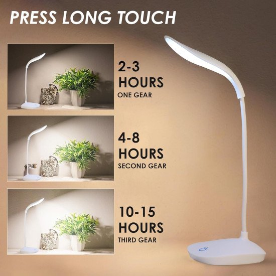 Plastic LED Study Lamp Rechargeable,Table Lamp for Study Room, Desk Lamp Light with 3 Brightness Levels  